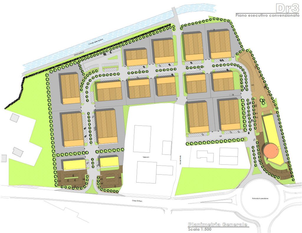Progetto iniziale di capannoni per 570mila metri cubi di costruzioni