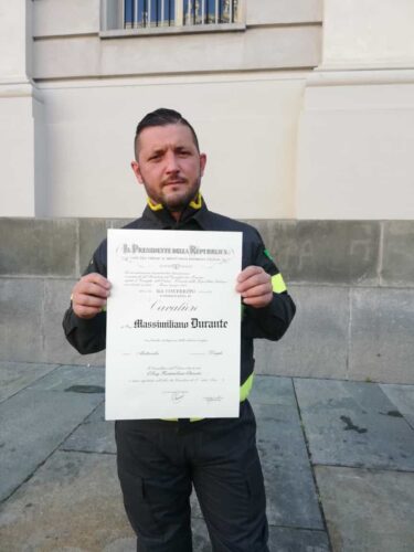 Massimiliano Durante, vigile del fuoco nominato Cavaliere