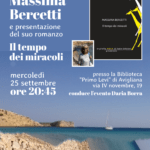 Massima Bercetti, autrice di "Il tempo dei miracoli", presentazione del romanzo mercoledì 25 settembre 2024 alle 20,45 in biblioteca