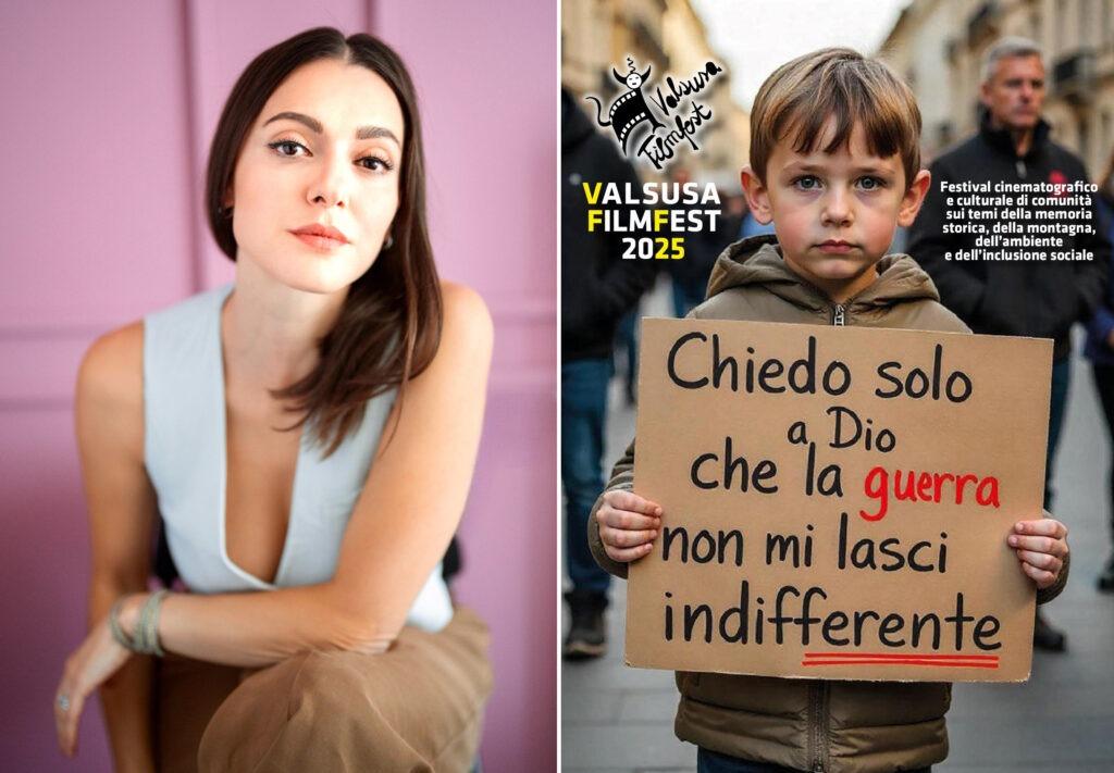 La cantautrice pop jazz Simona Molinari e l'i‍mmagine della ‍copertina della 29esima edizione del Valsusa filmfest