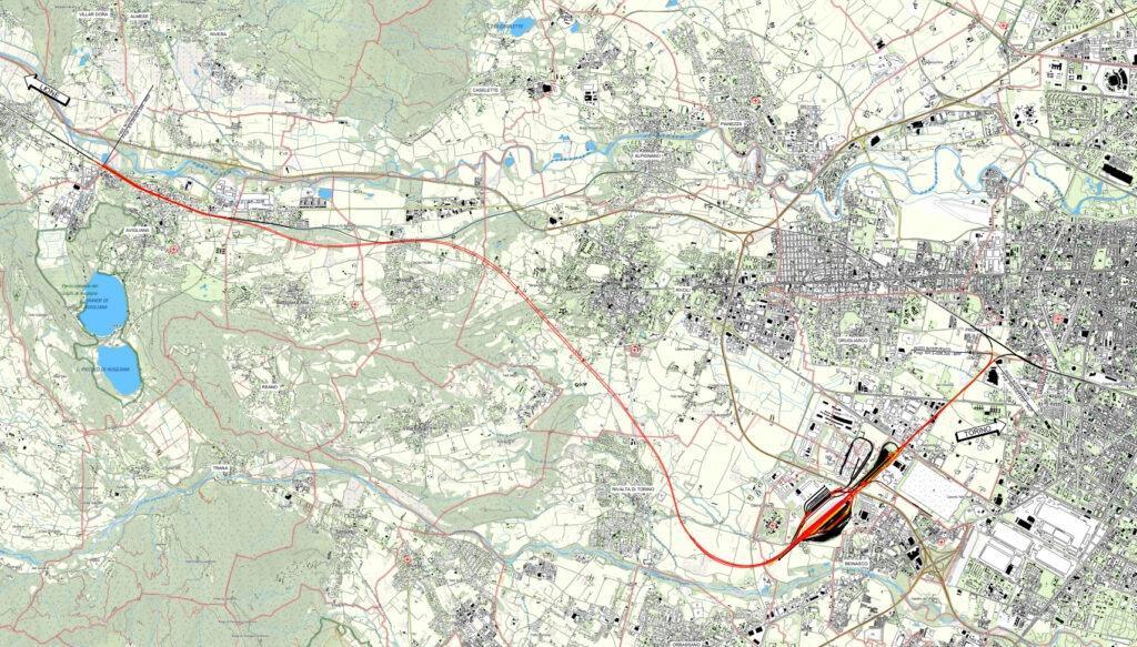 La mappa del tracciato Tav Avigliana-Orbassano