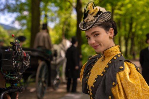 Alcune scene della serie tv Netflix sono state girate ad Avigliana alla fine di maggio 2025 - La Legge Di Lidia Poët. Matilda De Angelis as La Legge Di Lidia Poët in episode 302 of La Legge Di Lidia Poët. Cr. Camilla Cattabriga/Netflix © 2026